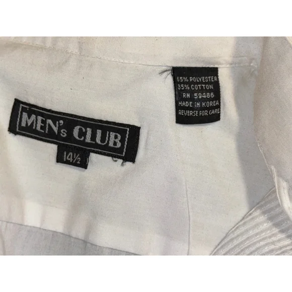 A white shirt. Mens size 14 1/2. Poly-cotton Korea decorated for what?  - Picture 7 of 15